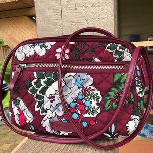 Vera Bradley crossbody rich maroon floral quilted